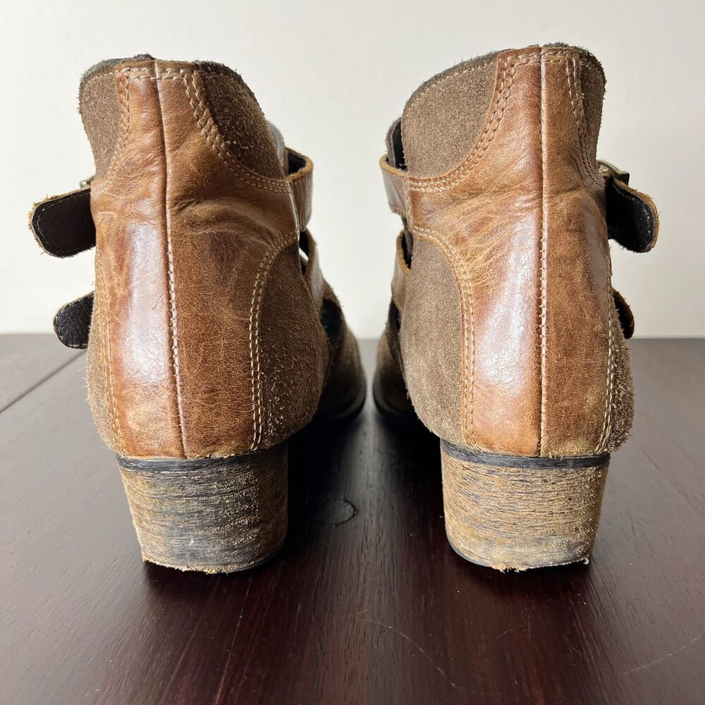 Steve Madden Raskal Suede Leather Ankle Booties Sz 8M Brown Cognac Western - Picture 7 of 11